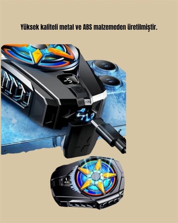 Mobil Cihaz Soğutma Radyatörü – Metal+ABS, Type-C Kablolu