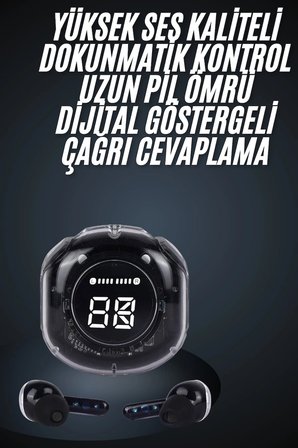 Ultrapods Led Göstergeli Oyuncu Kulaklığı ANC Destekli Bluetooth 5.3