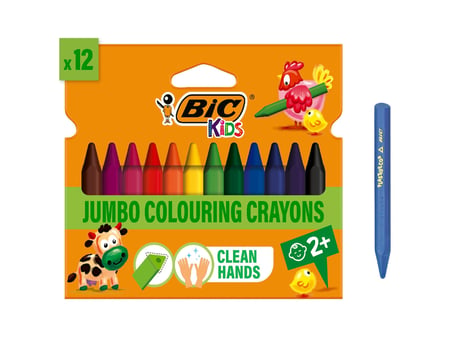 BIC Plastidecor Elleri Kirletmeyen Üçgen , 12'Li Kutu, Elleri Boyamaz, 30 Aydan Büyük Çoc