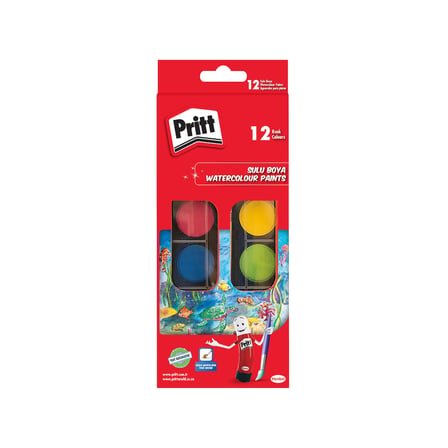 Pritt 12' li Suluboya - Büyük Tablet + Fırça Hediyeli