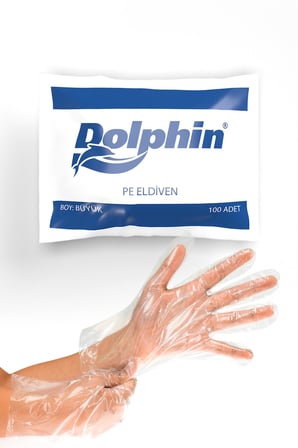 Kullan At Market Dolphin Şeffaf Eldiven Pe 100'lü Paket
