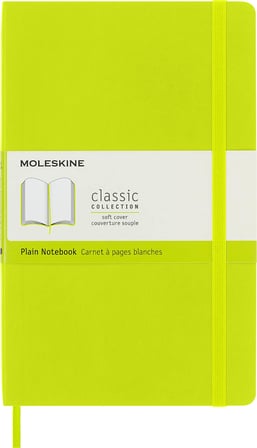 Moleskine - Klasik not defteri, boş sayfalar, yumuşak kapak ve elastik kilit, boyut 13 x 21 cm, limon yeşili, 240 sayfa