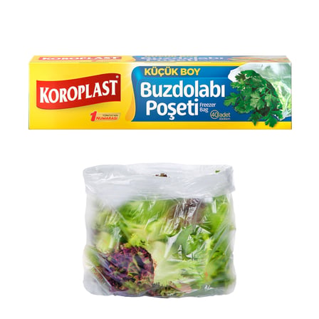 Koroplast Küçük Boy Buzdolabı Poşeti 40'lı Set, BPA İçermez, Sızdırmaz Mutfak Buzdolabı Poşeti Küçük