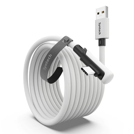 Syntech bağlantı kablosu, 5 m, Meta/Oculus Quest 3/2/Pro ve Pico4/Pro aksesuarları ve PC/Steam VR ile uyumlu, yüksek hızlı PC veri aktarımı, USB 3.0 bağlantı kablosu, VR kulaklık, oyun bilgisayarı