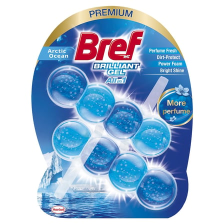 Bref WC Brilliant Jel Buzul Okyanus Kokulu Hepsi 1 Arada 2'li Klozet Temizleme Topu 1 x 2 Adet, Jel