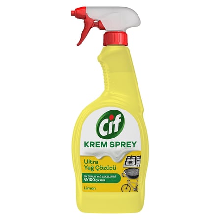 Cif Krem Sprey Ultra Yağ Çözücü Yüzey Temizleyici Limon 750 ml