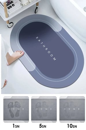 Sihirli Paspas Su Emici Banyo Paspası Kaymaz Tabanlı Abdest Paspası 3,5 Mm 40x60cm