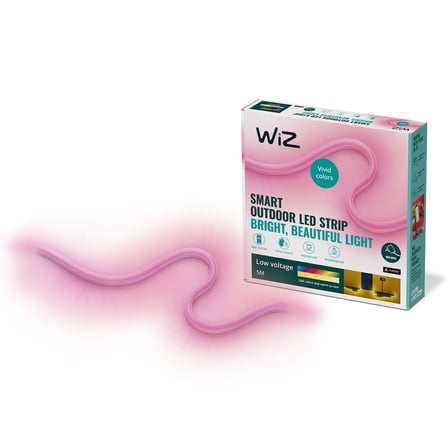 WiZ LED dış mekan ışık şeridi (WiZ Renkli) - Akıllı LED aydınlatma (WiFi ve Bluetooth), başlangıç kiti, soğuk beyazdan sıcak beyaza kadar kısılabilir + 16 milyon renk, ses kontrolü