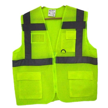 5DM-Fileli Cepli Reflektörlü İkaz Yeleği - Mühendis (XL beden) - Sarı