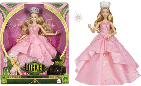 Mattel Universal Wicked Deluxe Glinda Moda Bebek ve Aksesuarlar, ve Asa, Filmden Esinlenen Görünüm ve İmkanlı
