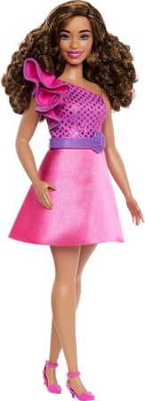Barbie Payetli Pembe Elbiseli Büyüleyici Parti Bebeği HRH22