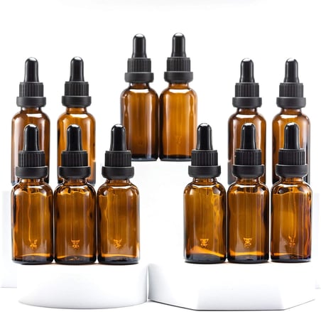 Kehribar Cam Damlalıklı Şişe 30ml, Cam Damlalıklı ile, Esansiyel Yağlar, Aromaterapi, Kozme