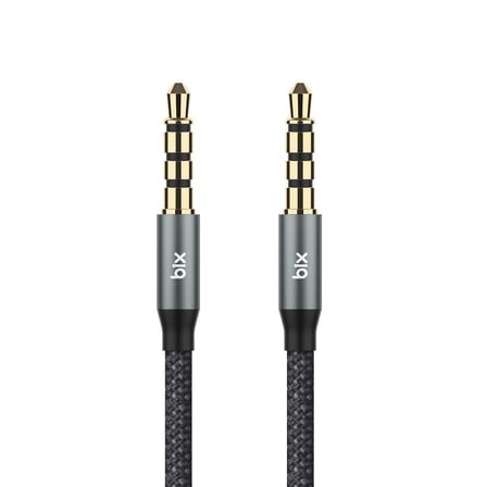 Bix BXAU3C Hi-Fi 3.5mm Örgülü Aux Ses Kablosu 24K Altın Kaplama, Araç Ses Sistemi, TV, Hoparlör, Kulaklık, Dayanıklı ve Esnek Ses Kablosu 2 Metre
