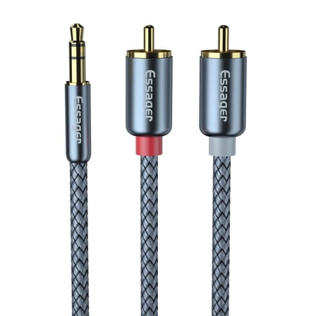 Essager Pro Series 3 Metre 3.5MM Jack to RCA Stereo Ses Sistemi Kablosu, Amfi, Hoparlör, TV Ses Sist