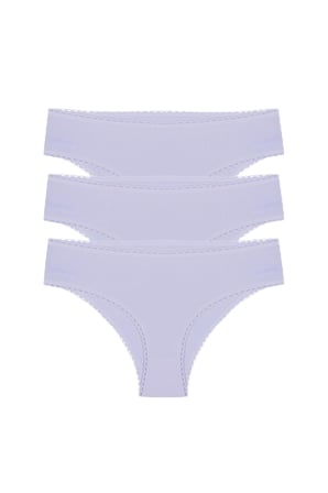 Cotvie Lila Pamuklu Slip 3'lü Set Külot