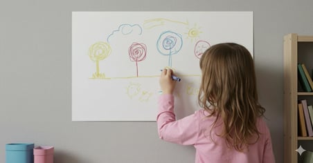 Notyaz Yapışkanlı Duvar Boyama Kağıdı, 29 cm Genişlik, 10 Metre Rulo, Çocuklar için Kaymaz Resim Kağıdı 10'LU