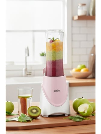 Sinbo SHB-7508 Pembe Shake Take One | 300W Taşınabilir Blender | 570 ml Spor Şişe - Çelik B