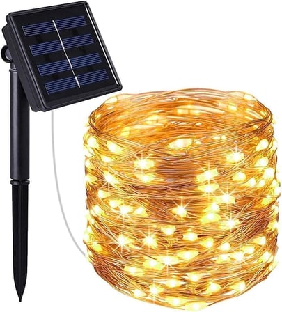 atabayonline Solar Güneş Enerjili Hortum Kaplamalı Gün Işığı LED ışık zinciri, dış mekan