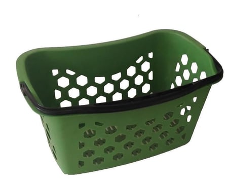 5 Adet Fasulye Tipi-Oval Plastik Alışveriş Sepeti - Market El Sepeti Siyah