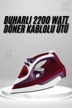 Seramik Tabanlı Kırmızı 2200 Watt Şok Buharlı Ütü