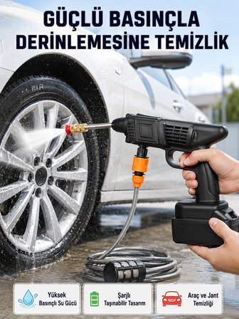 Taşınabilir Akülü Araba Yıkama Makinesi 1.7 MPa Basınçlı ve Ergonomik Tasarımlı