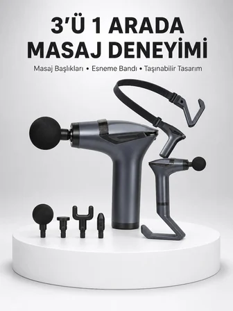 Titreşimli Şarjlı Masaj Aleti 3in1 Fonksiyonel Çok Amaçlı Model Yeni Nesil