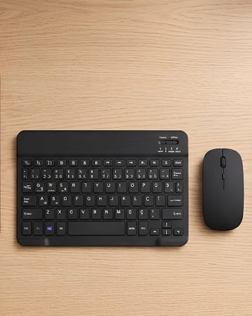 Sessiz Tuşlu Kablosuz Klavye Mouse Seti Çoklu Cihaz Uyumlu