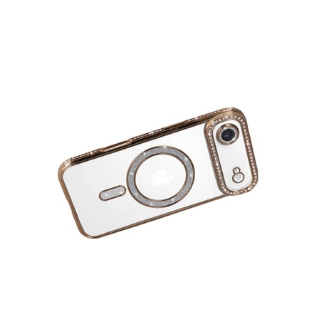 Apple İphone  Air Joke Simli Magneticsafe Kılıf - Gold