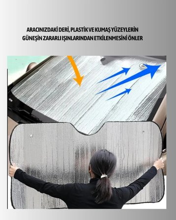 Gelişmiş Yansıtıcılı Katlanabilir Araç Güneşliği – Alüminyum & Süngerli İzolasyon Teknolojisi