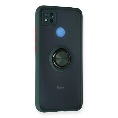 Xiaomi Redmi 9c Kılıf Montreal Yüzüklü Silikon Kapak - Yeşil