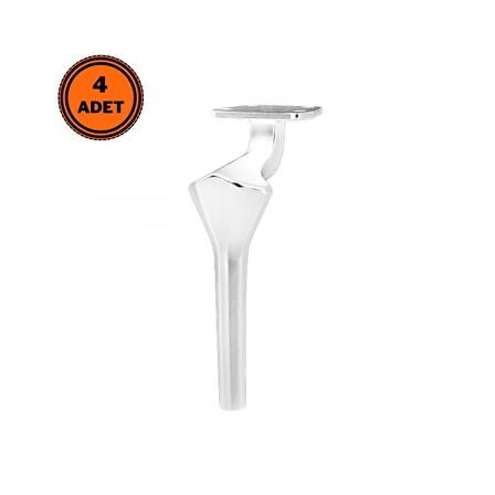 4 Adet Elmas Lüx Metal Ayak 16 cm Krom Mobilya Koltuk Ayağı