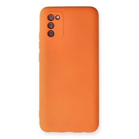 Samsung Galaxy A02s Kılıf Nano İçi Kadife Silikon - Turuncu
