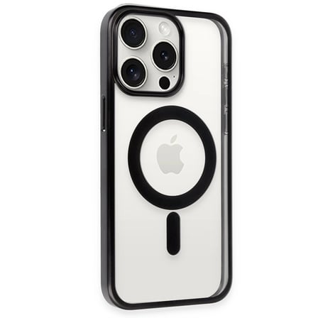 Apple Uyumlu İ̇Phone 15 Pro Kılıf Erozi Mage Kapak - Siyah