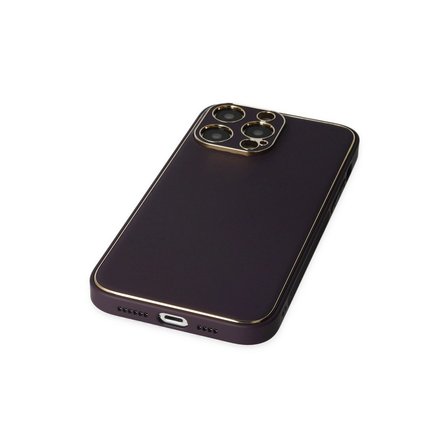 Apple İphone 13 Pro Kılıf Coco Deri Silikon Kapak - Derin Mor