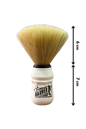 Emre Fırça Plastik Saplı Premium Sentetik Sakal Fırçası Beyaz