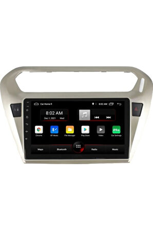 Peugeot 301 Gri Android Carplay Navigasyon Multimedya QLED Ekran-2gb Ram
