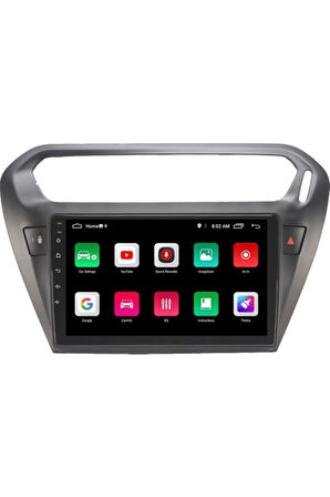 Peugeot 301 Siyah Android Carplay Navigasyon Multimedya QLED Ekran-2gb Ram