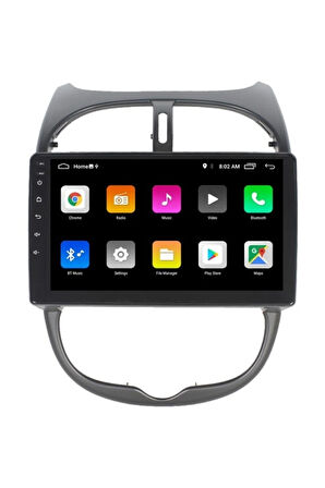 Peugeot 206 Android Carplay Navigasyon Multimedya QLED Ekran-2gb Ram