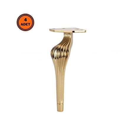 4 Adet Ottoman Lüx Metal Ayak 16 cm Altın Mobilya Koltuk Ayağı