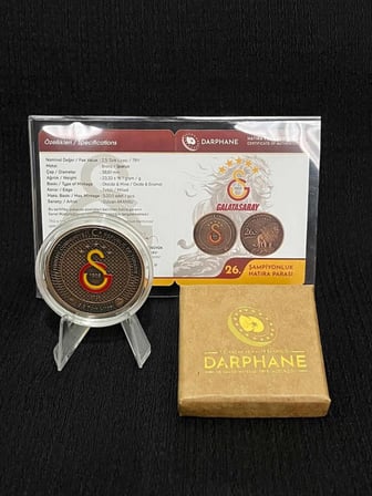 2026 Yılı Darphane Galatasaray 26. Süper Lig Şampiyonluğu Hatıra Bronz Sertifikalı 