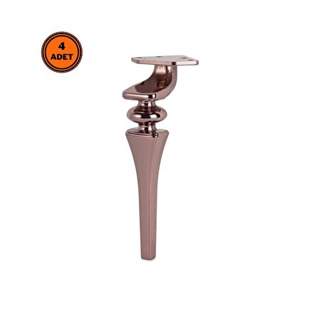 4 Adet Sintra Lüx Metal Ayak 16 cm Bronz Mobilya Koltuk Ayağı