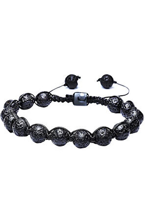 Sertifikalı Siyah Renk Doğal Volkanik Yanardağ Tüfü Lav Taşı Bileklik