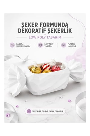EMS3D Şeker Paket Tasarımlı Dekoratif Sunumluk Kutu