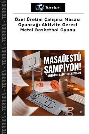 Özel Üretim Çalışma Masası Oyuncağı Aktivite Gereci Metal Basketbol Oyunu