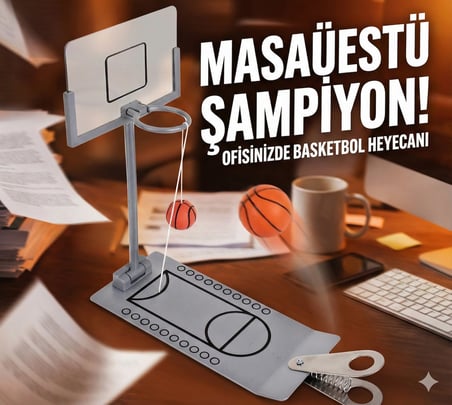 Özel Üretim Çalışma Masası Oyuncağı Aktivite Gereci Metal Basketbol Oyunu