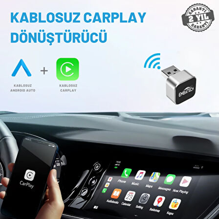 Embatech Araç Içi 2in1 Android Ve Apple Cihazlar Için Kablosuz CarPlay Ve Android Auto Adaptörü (EMT-001)