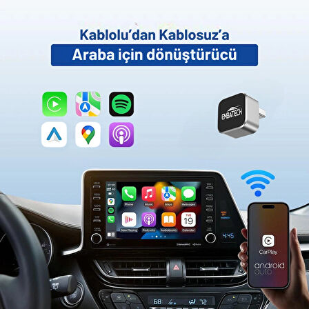 Embatech Araç Içi 2in1 Android Ve Apple Cihazlar Için Kablosuz CarPlay Ve Android Auto Adaptörü (EMT-001)