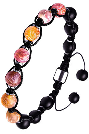 Makrome Pembe Buz Akik Bileklik