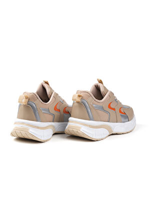 Kadın Bej Sneaker Günlük Ortopedik Spor Ayakkabı