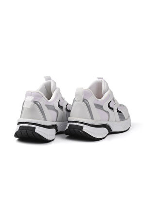 Kadın Beyaz Siyah Sneaker Günlük Ortopedik Spor Ayakkabı